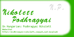 nikolett podhragyai business card